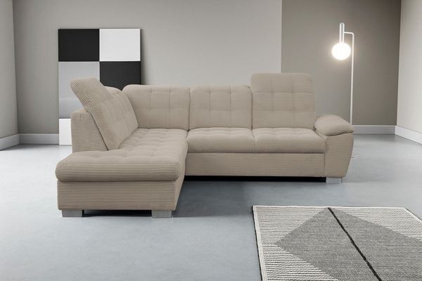WERK2 Ecksofa Bonny inkl. Kopfteilverstellung, Bettfunktion, Stauraum, Breite 265cm, Komfortwunder mit Schlaffunktion, verstellbarem Kopfteil & Stauraum.