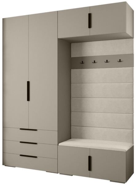 ABIKS MÖBEL Kompaktgarderobe INOVA 1 SATZ 12 Möbelset, Garderobe mit Kleiderstange und Regalen