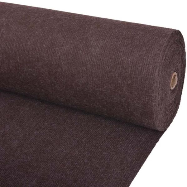 vidaXL Teppich Braun 1,2 x 10 m Polyester 331340