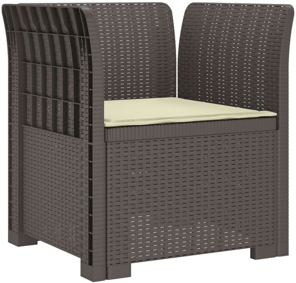 vidaXL 1-Sitzer Sessel mit Kissen Rattan-Look PP Hellgrau 8011864