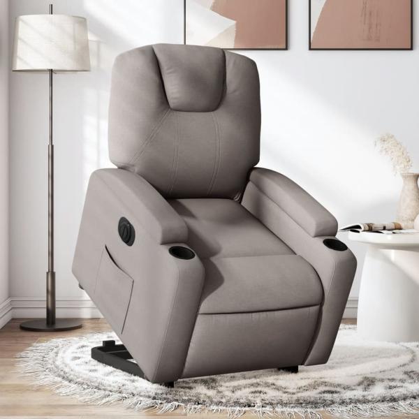 vidaXL Relaxsessel mit Aufstehhilfe Elektrisch Taupe Stoff 3204400