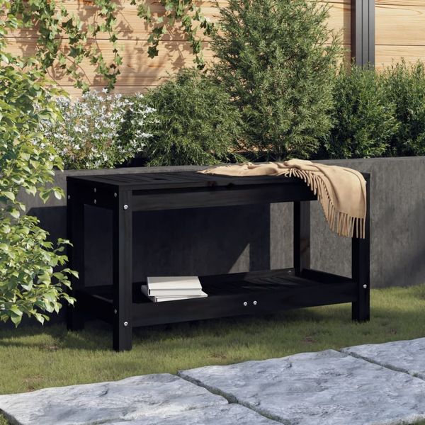 vidaXL Gartenbank Schwarz 82,5x35x45 cm Massivholz Kiefer 832379