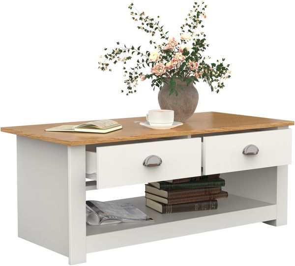 VCM Beistelltisch & Couchtisch Balusa 920348 Weiß H. 42 x B. 104 x T. 50 cm