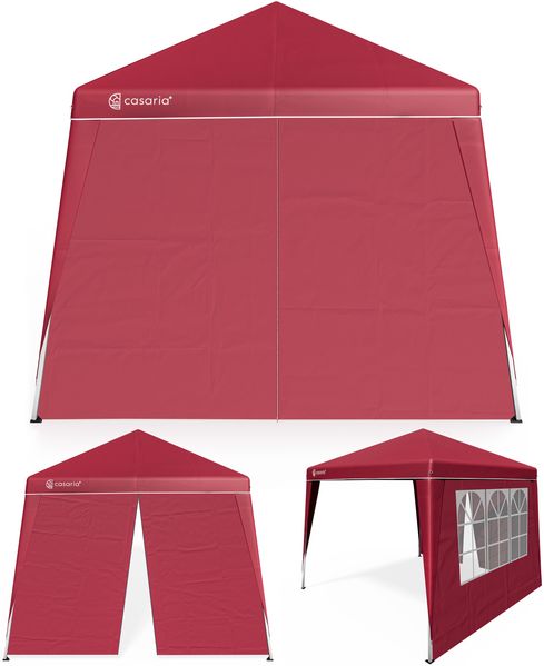 CASARIA® Set 3x3m Pavillon und 2x Seitenteil rot