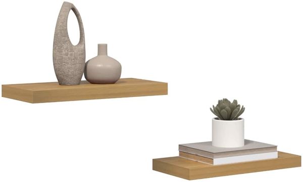 vidaXL Wandregal Wandmontiert 2 pcs Braun 50 x 23 x 4 cm Holzwerkstoff 42019945 Bild 3