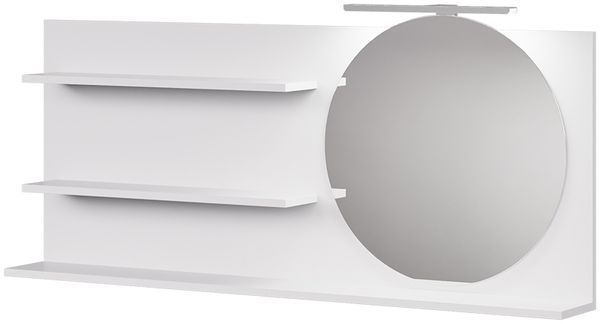 Spiegelregal Avena Weiß 120 x 50 cm mit 3 offenen Fächern Vicco
