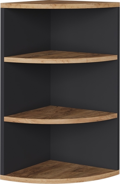 Eckregal Ecki Anthrazit/Goldkraft Eiche 30 x 60 cm Vicco Bild 1