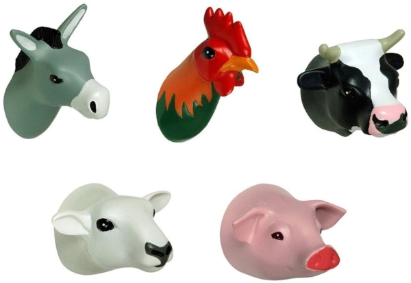 Motivwahl Wandhaken Bauernhof Tiere Kleiderhaken Hahn Kuh Esel Schwein Esel Zoo Hahn