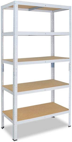 shelfplaza HOME 180x80x50 cm Schwerlastregal in weiß mit 5 Böden und 175 kg Traglast pro Boden