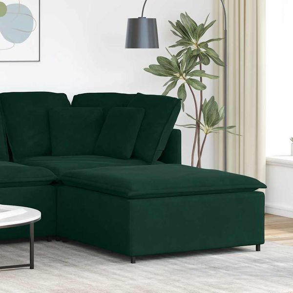 vidaXL Modulares Sofa Fußhocker-Modul Dunkelgrün 100x100x48 cm 4104491