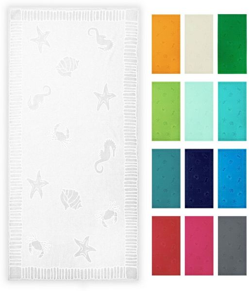 ZOLLNER Strandtuch, Frottier (1-St), 100 x 200 cm, 100% Baumwolle, vom Hotelwäschespezialisten