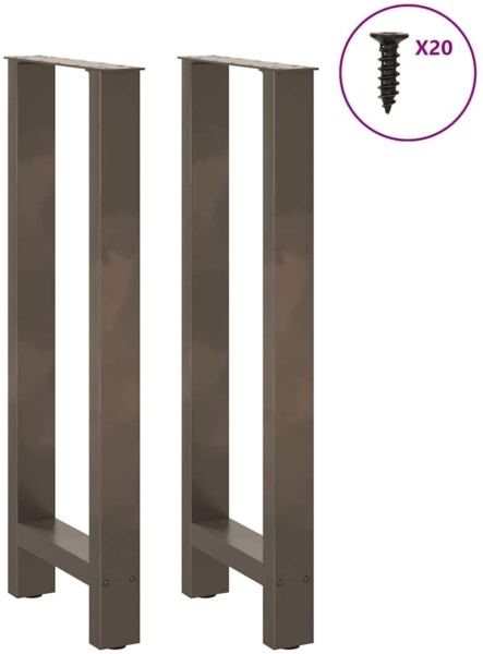 vidaXL Bartischbeine Naturstahl 2 Stk. 40x(100-101) cm Stahl 4013339 Bild 2