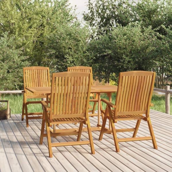 vidaXL 5-tlg. Garten-Essgruppe Massivholz Teak 3154917