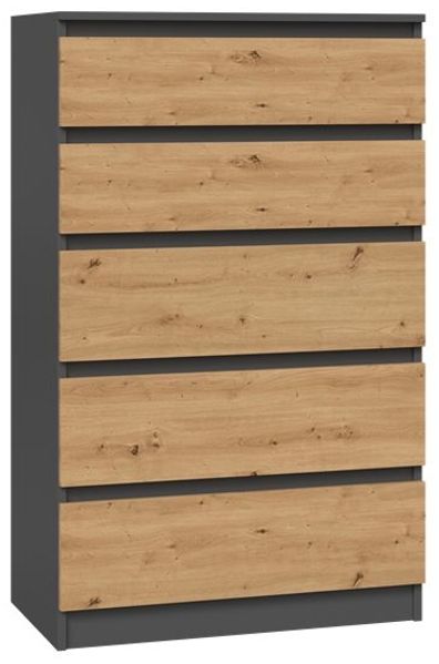 ibonto SCHUBKASTENKOMMODE ANTHRAZIT / ARTISAN EICHE 109,5x40x70cm (H 109.5 x T 40 x B 70 cm)