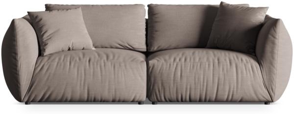 Micadoni Sofa Chris 4-Sitzer Strukturierter Stoff Warmes Grau