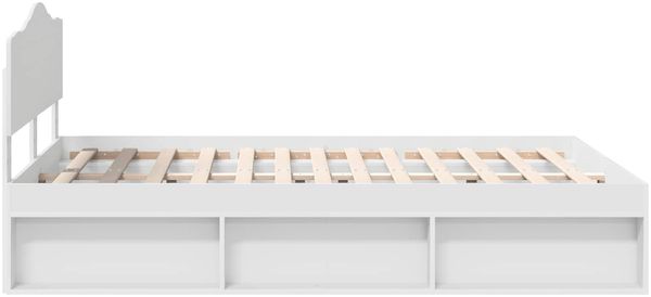 vidaXL Bettrahmen mit Kopfteil Weiß 140 x 200 cm Massives Kiefernholz 3412889 Bild 8