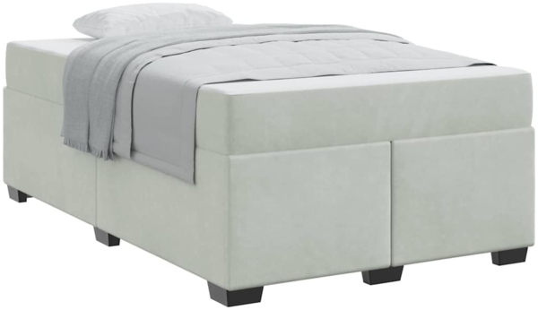 vidaXL Bettrahmen mit Matratze Hellgrau 120 x 190 cm Stoff 3399278 Bild 2