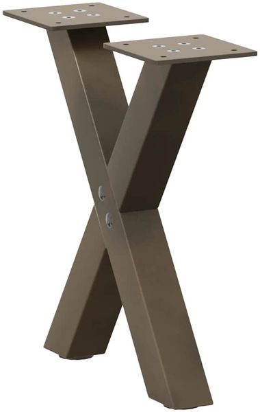 vidaXL Couchtischbeine X-Form 2 Stk. Naturstahl 37x(30-31) cm Stahl 4012875