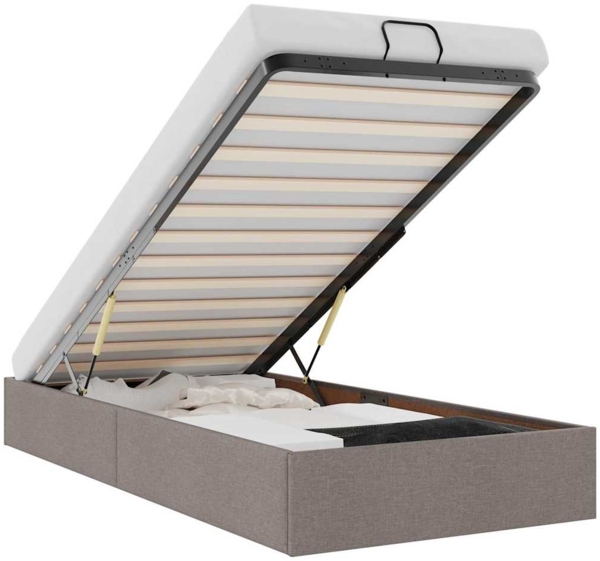 vidaXL Ottoman-Bett ohne Matratze Taupe 90x190 cm Stoff 3310844