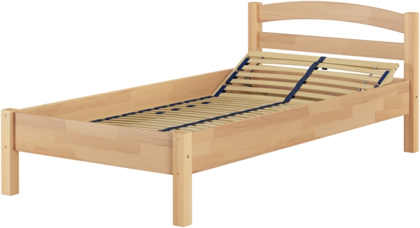 Überlanges Holzbett Buche natur 100x220 Holzbett Zubehör wählbar V-60.73-10-220Federholzrahmen inkl.