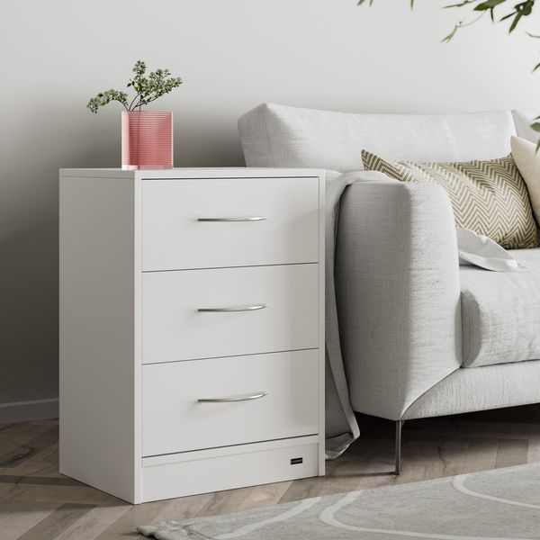 CASARIA® Nachttisch Eloise 54x39x28cm Weiß
