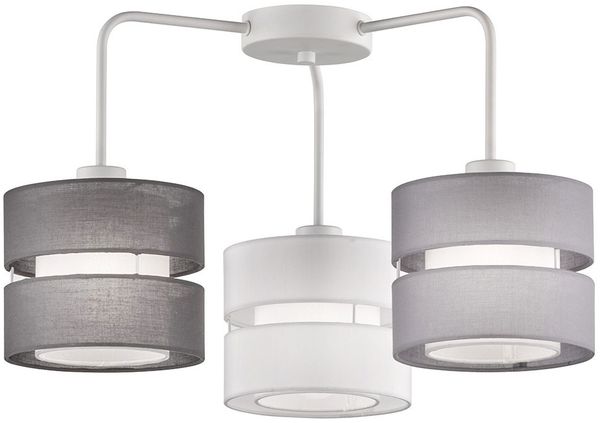 LED Deckenleuchte, Textil grau, weiß, anthrazit, D 56 cm