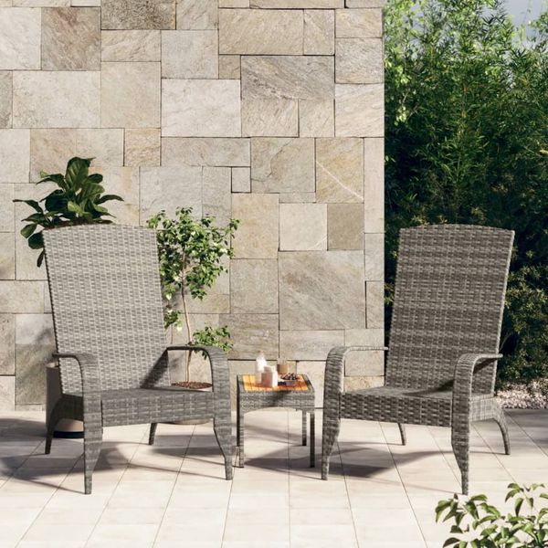 Adirondack-Gartenstuhl, Balkonstühl Grau Poly Rattan