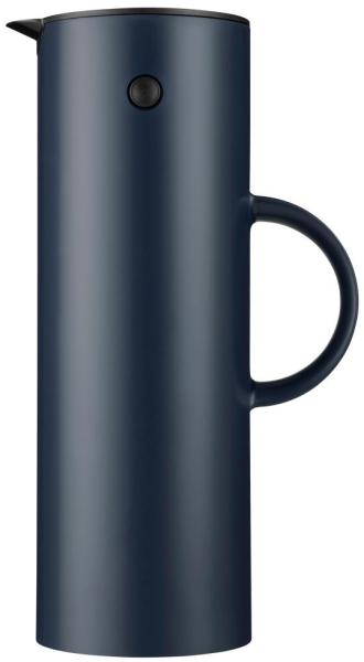 Stelton Isolierkanne EM77, Thermokanne, ABS Kunststoff, Glas, PP Kunststoff, POM Kunststoff, TPE Kunststoff, Soft Deep Ocean, 1 L, 995-5