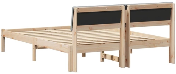 vidaXL Bettgestell Braun und hellgrau 135 x 190 cm Massivholz Kiefer 878549 Bild 6