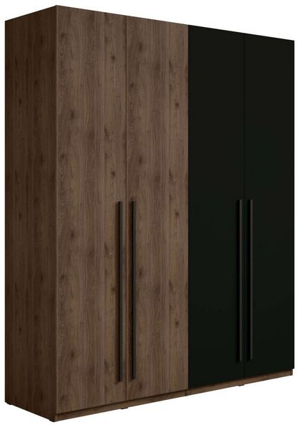 Home affaire Kleiderschrank RIMINI Drehtürenschrank mit Soft-Close-Funktion, B/T/H: 180/60/220 cm Garderobe mit 4 Drehtüren und schwarzem Griffen, viel Stauraum