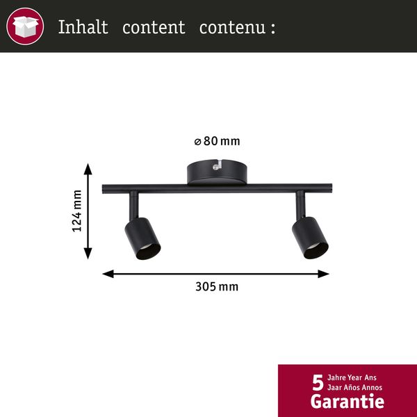 Paulmann No. 66756 Strahler Carolina 2-flammig Schwarz matt GU10 Bild 2