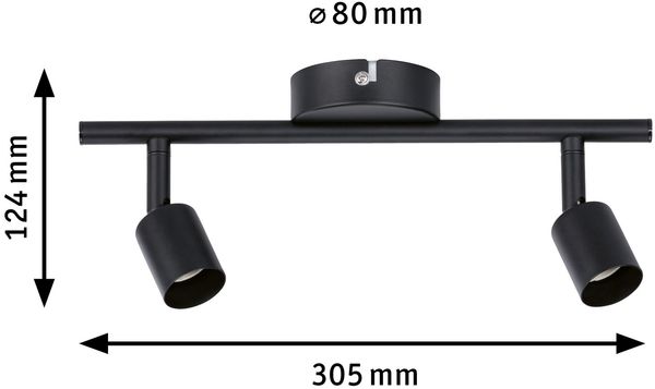Paulmann No. 66756 Strahler Carolina 2-flammig Schwarz matt GU10 Bild 3
