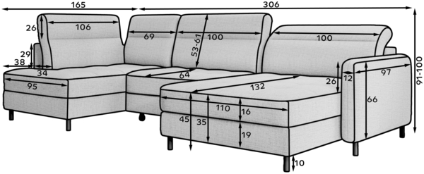 ELTAP 'Berrto' Ecksofa,, Grün, 300x130, Rechts Bild 10