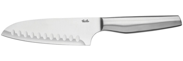 Fissler Santokumesser Essential, breite Klinge, Halbkropf, leicht gebogenes Klingenprofil, Kullen