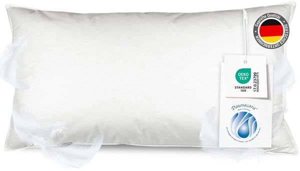 ZOLLNER Kopfkissen, Füllung: 100% Federn, Bauch-, Seiten-, Rückenschläfer, 80x80 cm, 100% Federn, vom Hotelwäschespezialisten