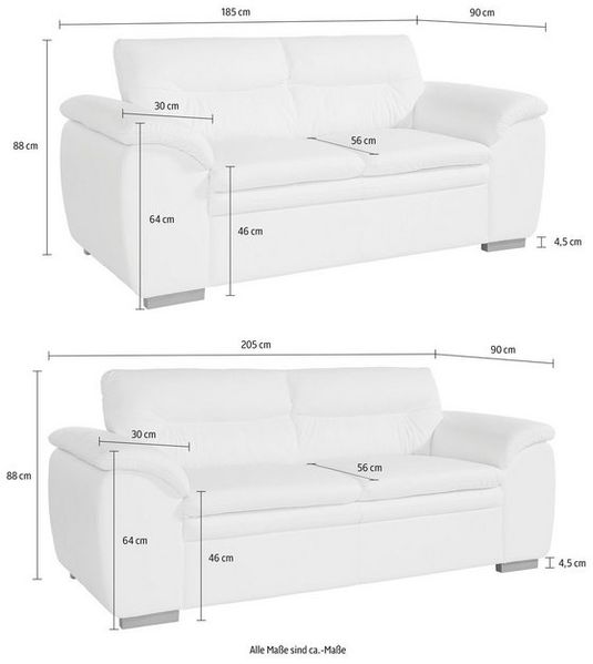 COTTA Polstergarnitur Leandra, Set bestehend aus: 2-Sitzer & 2,5-Sitzer Bild 4