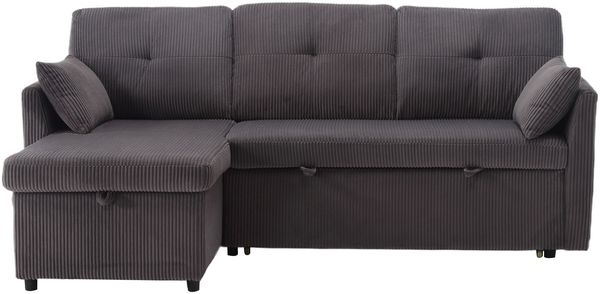 3-Sitzer Schlafsofa B 206 x T 108 x H 66 cm aus Cord mit Stauraum Bild 6