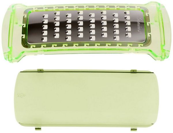 Genius Reibeaufsatz Nicer Dicer Plus, Zubehör für Nicer Dicer Plus, Reib-Einsatz, grob, inkl. Abdeckung, aus Edelstahl
