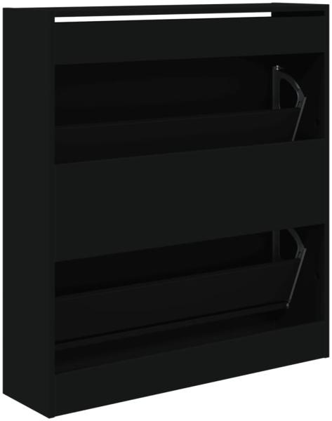 vidaXL Schuhschrank Schwarz 80x21x87,5 cm Holzwerkstoff 839918 Bild 6