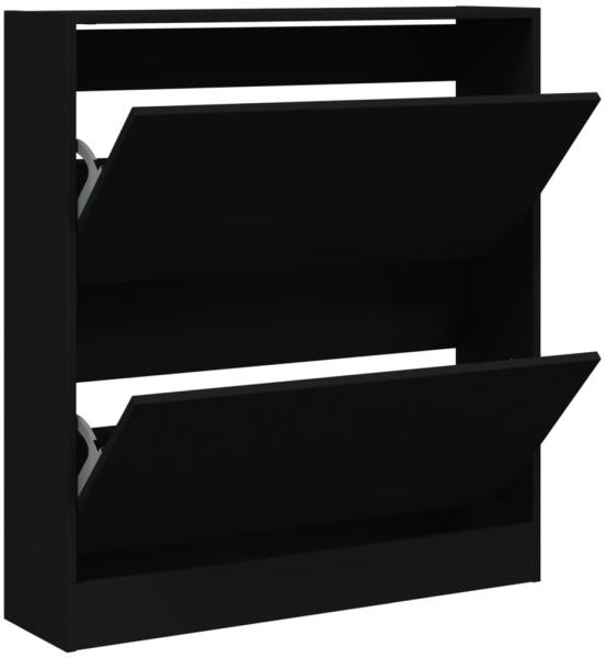 vidaXL Schuhschrank Schwarz 80x21x87,5 cm Holzwerkstoff 839918 Bild 1