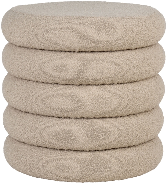 Pouf mit Aufbewahrung, Bouclé, beige, ø44x44 cm, HN1242