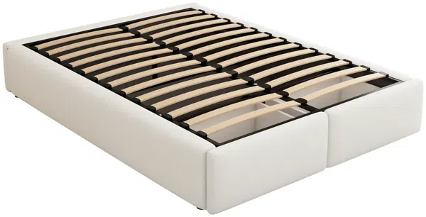 Futonbett mit Bettkasten, Lattenrost und Schubladen, 140x200 cm, Bezug, Leinen Bild 9