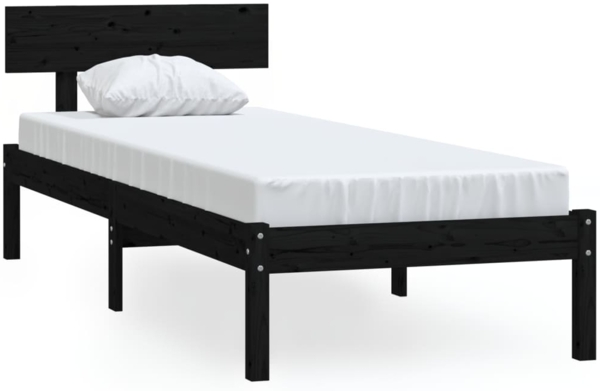 vidaXL Massivholzbett ohne Matratze Schwarz 810111