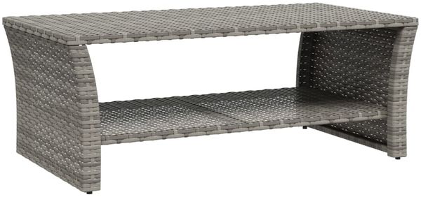 Couchtisch Sofatisch, Grau 100x50x40 cm Poly Rattan d242e