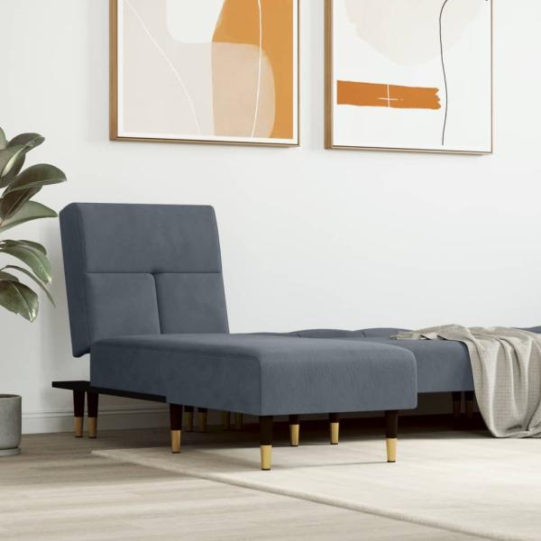 vidaXL Chaiselongue Dunkelgrau Samt 352809