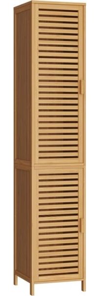 Bellamio 'Newa' Badezimmer-Hochschrank, natur, mit 5 Ablagen und 2 Türen