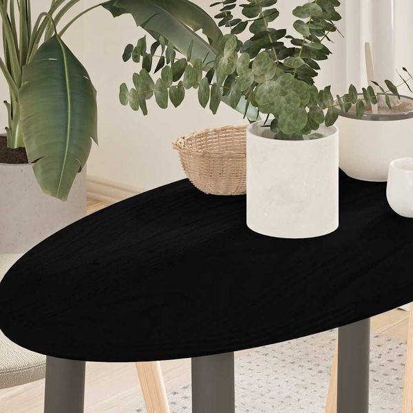 vidaXL Tischplatte Dunkelbraun 80x40x2 cm Massivholz Eiche Oval 4009053