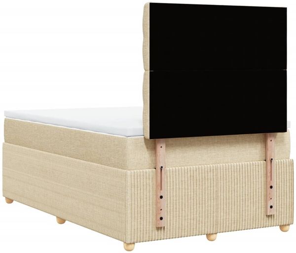 vidaXL Boxspringbett mit Matratze Creme 120x200 cm Stoff 3294335 Bild 8