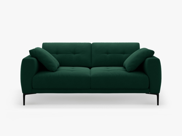 Micadoni Sofa Bemy 2-Sitzer Samt Flaschengrün