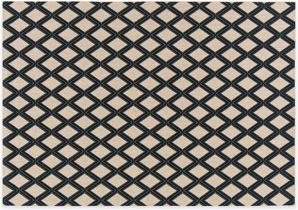 DomDeco Outdoorteppich In- & Outdoor Teppich UMAR, Serie "Noma", Beige-Schwarz, 120 x 170 cm, Rechteckig, Wetterfest & UV-beständig, schimmelresistent
